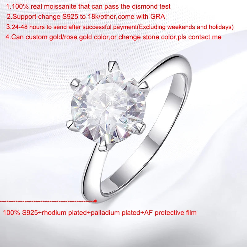 Smyoue GRA Certified 1-5CT Moissanite Ring VVS1 Lab Diamond Solitaire Ring for Women Engagement Promise Wedding Band Jewelry - Uknowucme