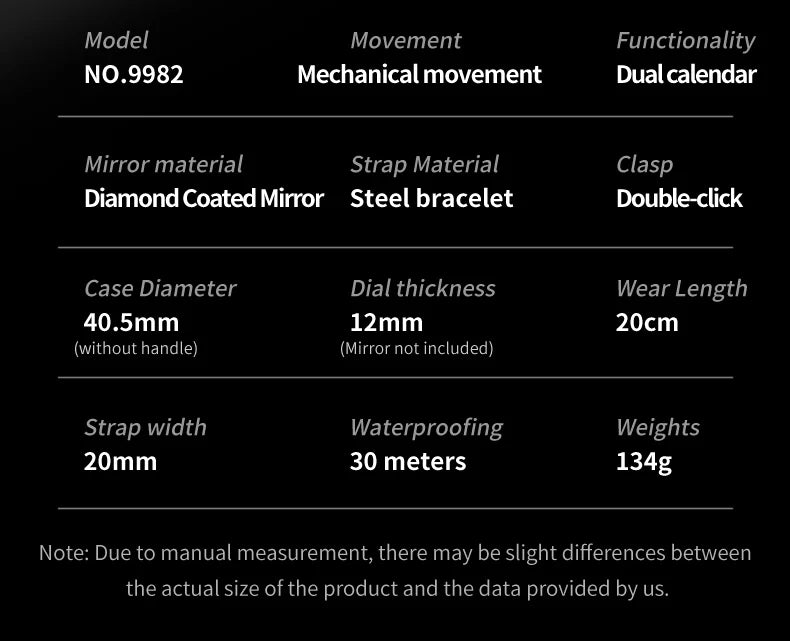 OLEVS 9982 Men's Watches Rhombus Mirror Original Automatic Mechanical Watch for Man Waterproof Stainless Steel Wristwatch Male - Uknowucme