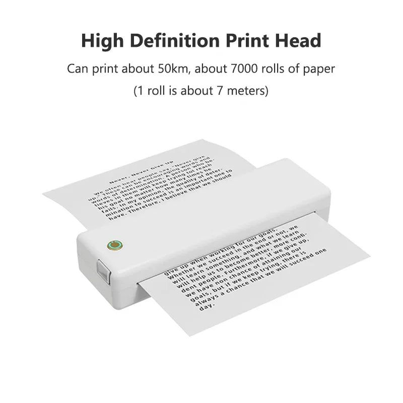 Portable A4 Thermal Printer Bluetooth Photo PDF Excel Word Document Printing Machine Wrong Question Print for Office Home School - Uknowucme