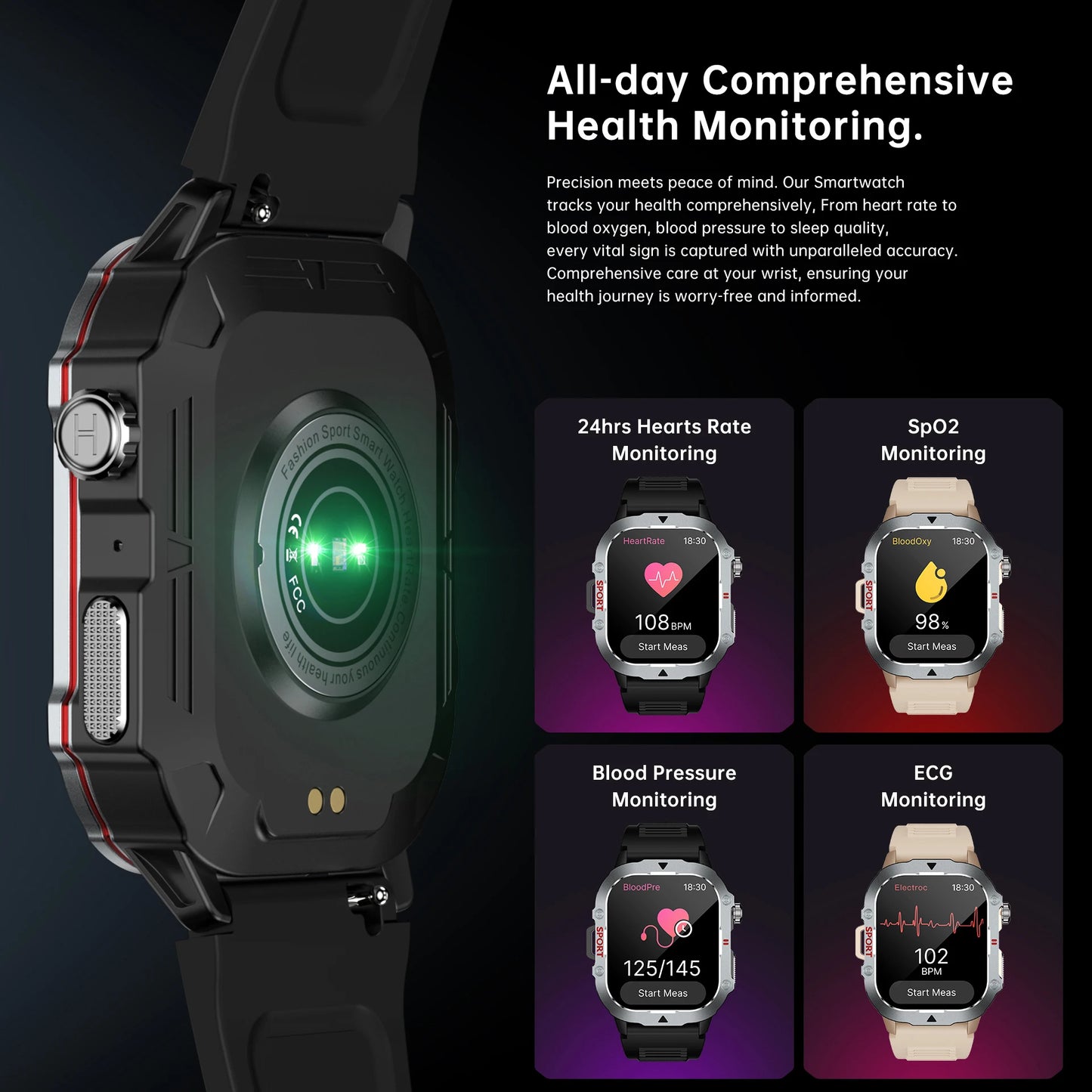 New Smart Watch Men Women  HD Screen  Route tracking BT Phone Call Sport and Health Monitor Full Touch Screen Smartwatch