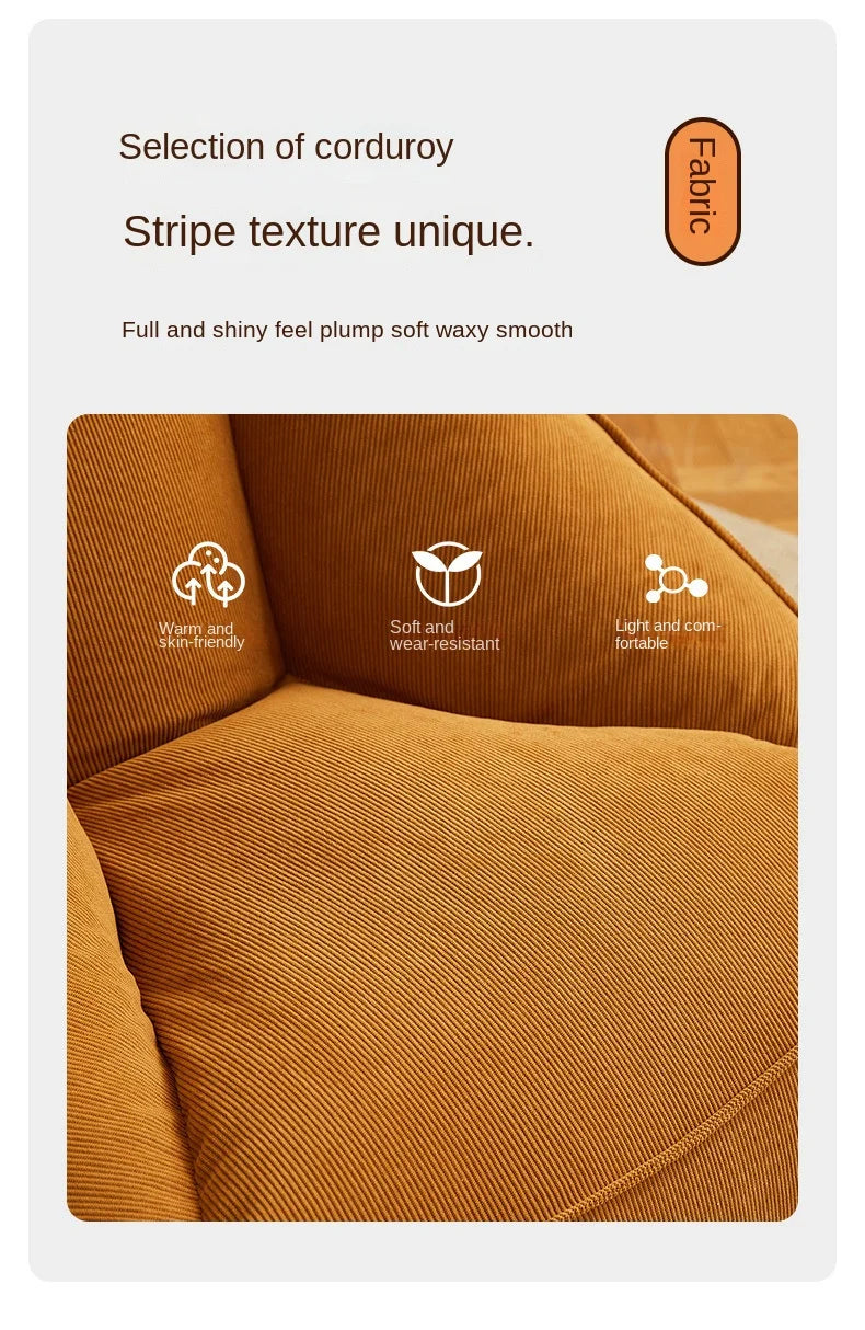 X&D Bean Bag Lazy Corduroy Comfortable Sofa Single Bed Tatami Bedroom Balcony Casual Lightweight Small Sofa Living Room 2024 New - Uknowucme