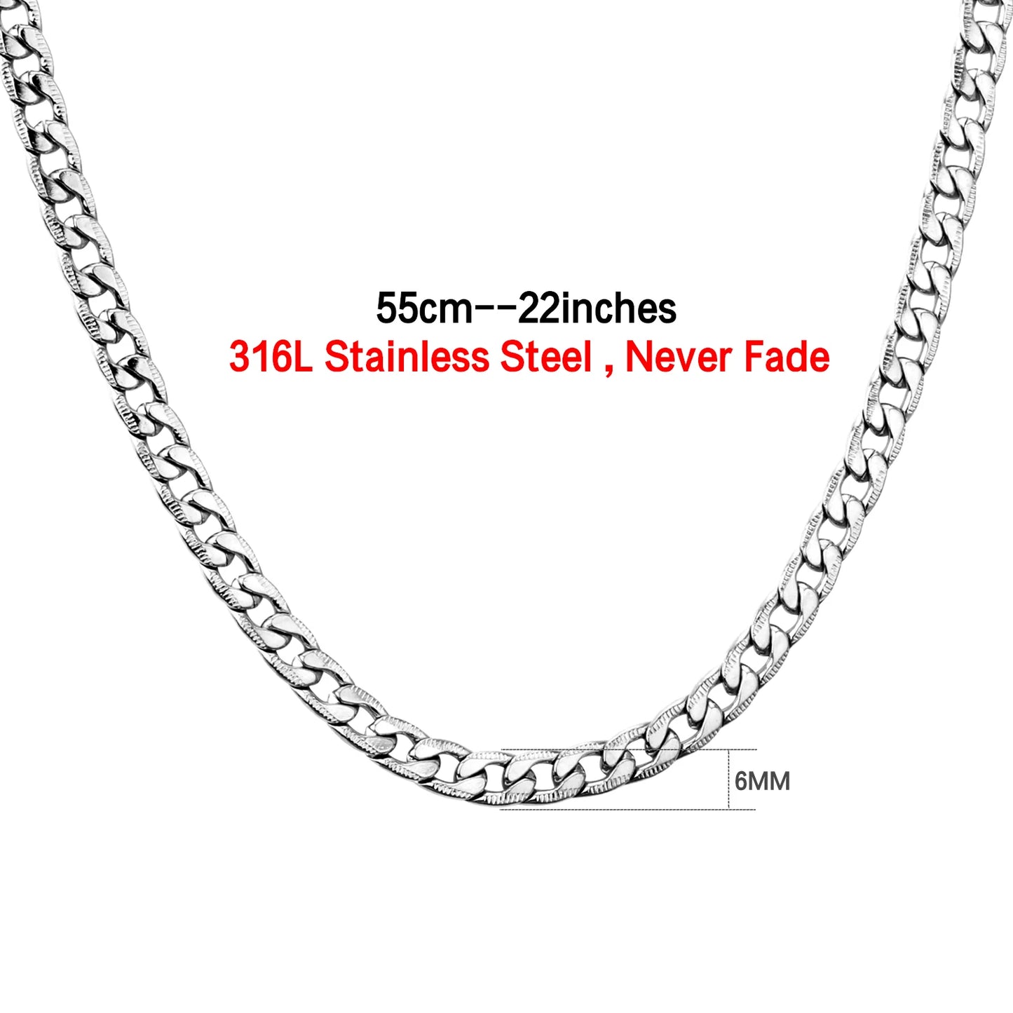 LUXUSTEEL Men's Figaro NK Chain Necklace 6/8/10MM Stainless Steel Golden Mixed Silver Color Curb Link For Women Jewelry Gift - Uknowucme