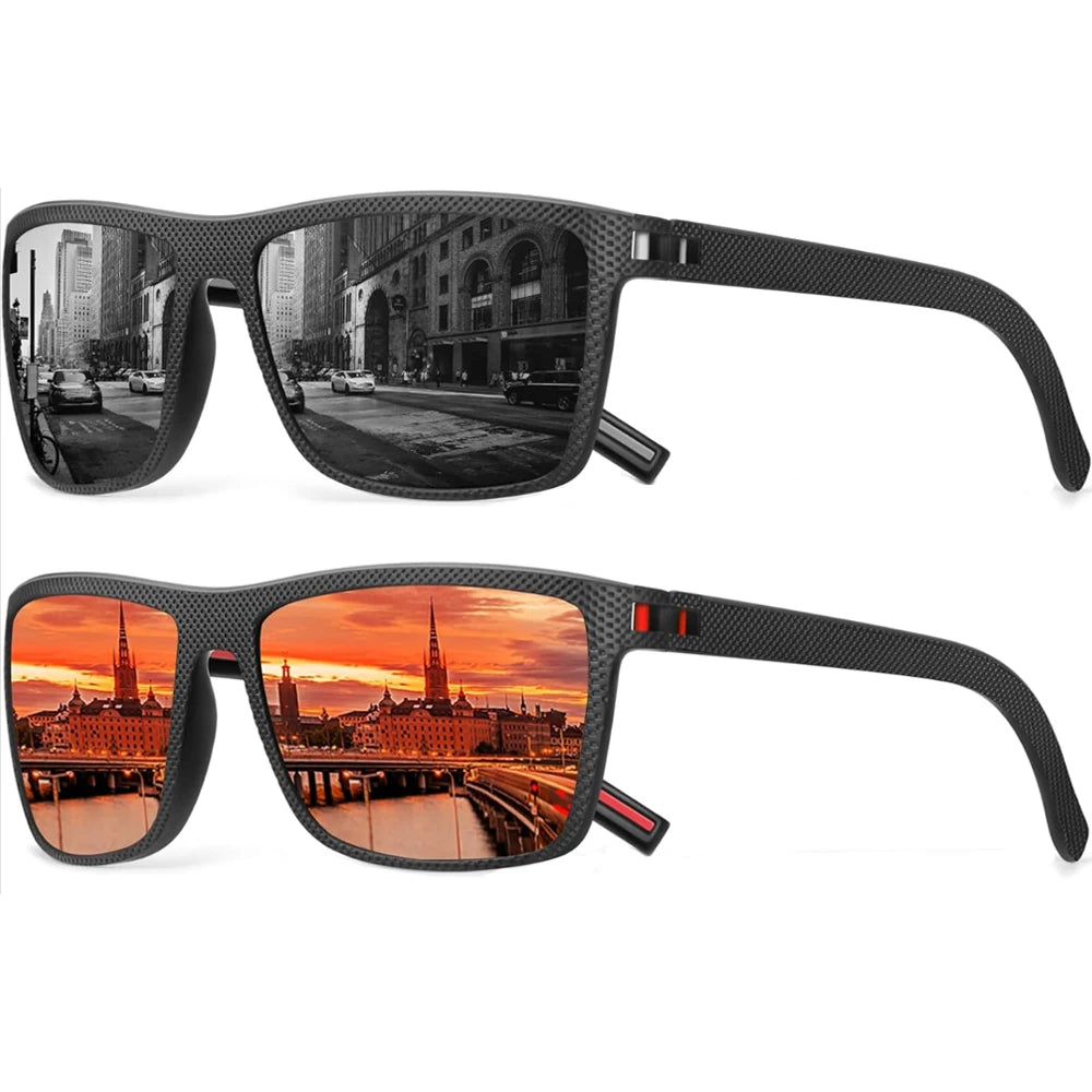 2Pack Sunglasses Men Polarized Sun glasses for Womens Trendy Retro Mirror Lens for Driving Fishing UV400 Protection - Uknowucme