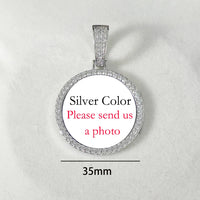 Custom Moissanite Photo Pendant 925 Silver VVS Personalized DIY Memory Picture Mini Small Medium Circle Chain Pendant Necklace - Uknowucme