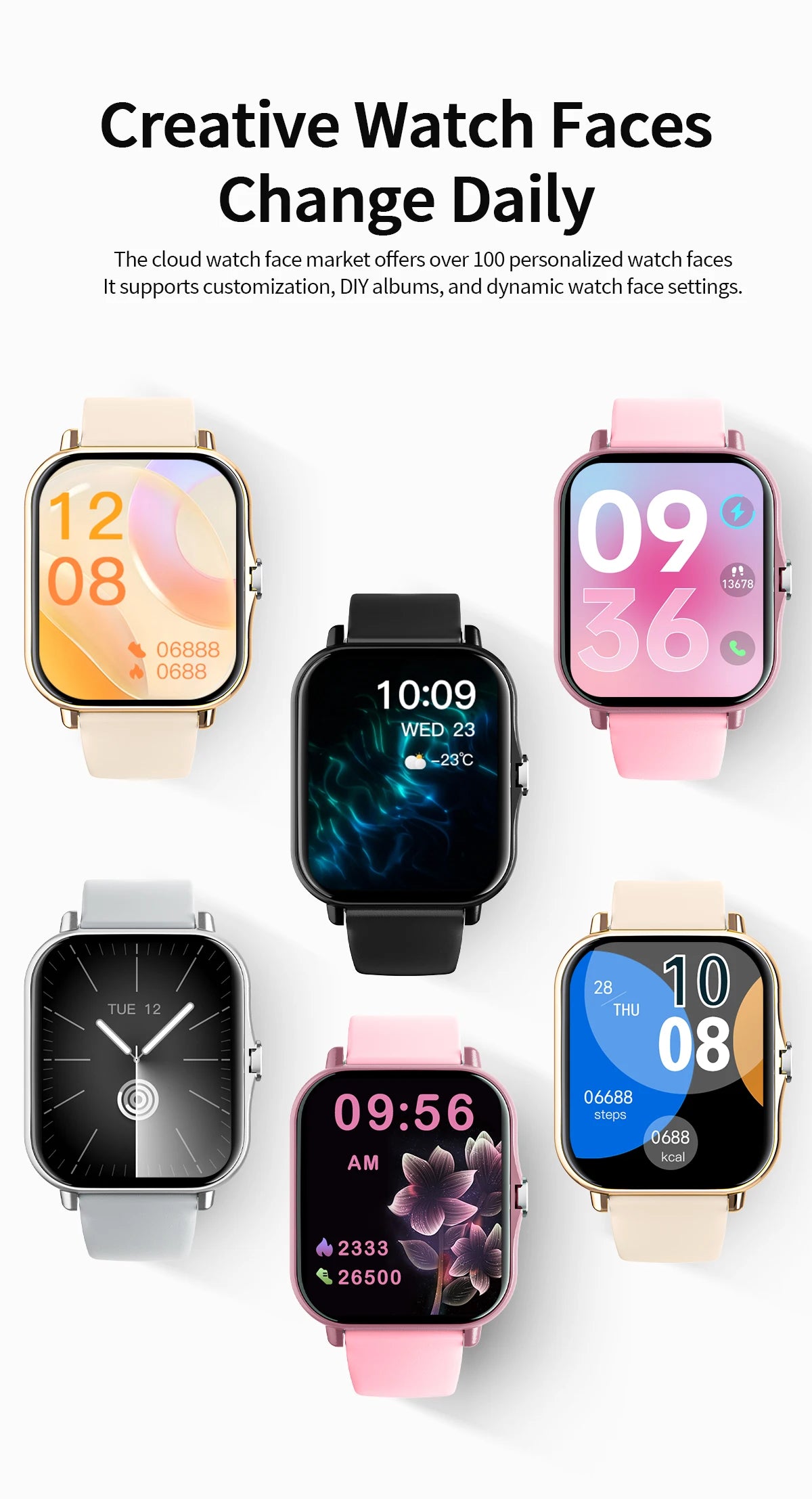 New Smartwatch 1.83'' HD Screen BT Call Health&Sleep Monitoring Kids Smart Watch Waterproof Fashoin Sport Bracelet For Women Men