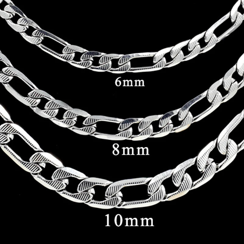 LUXUSTEEL 6/8/10MM Men's Figaro NK Chain Necklace Stainless Steel Gold Color Mixed Silver Color Curb Link For Women Jewelry Gift - Uknowucme