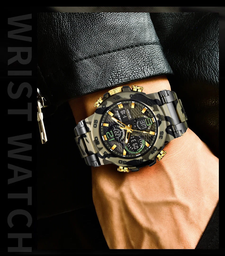 FOXBOX Military Digital Watch for Men Camouflage Waterproof Wristwatch Mens Shockproof Sport Quartz Tactical Clock Montre Homme - Uknowucme