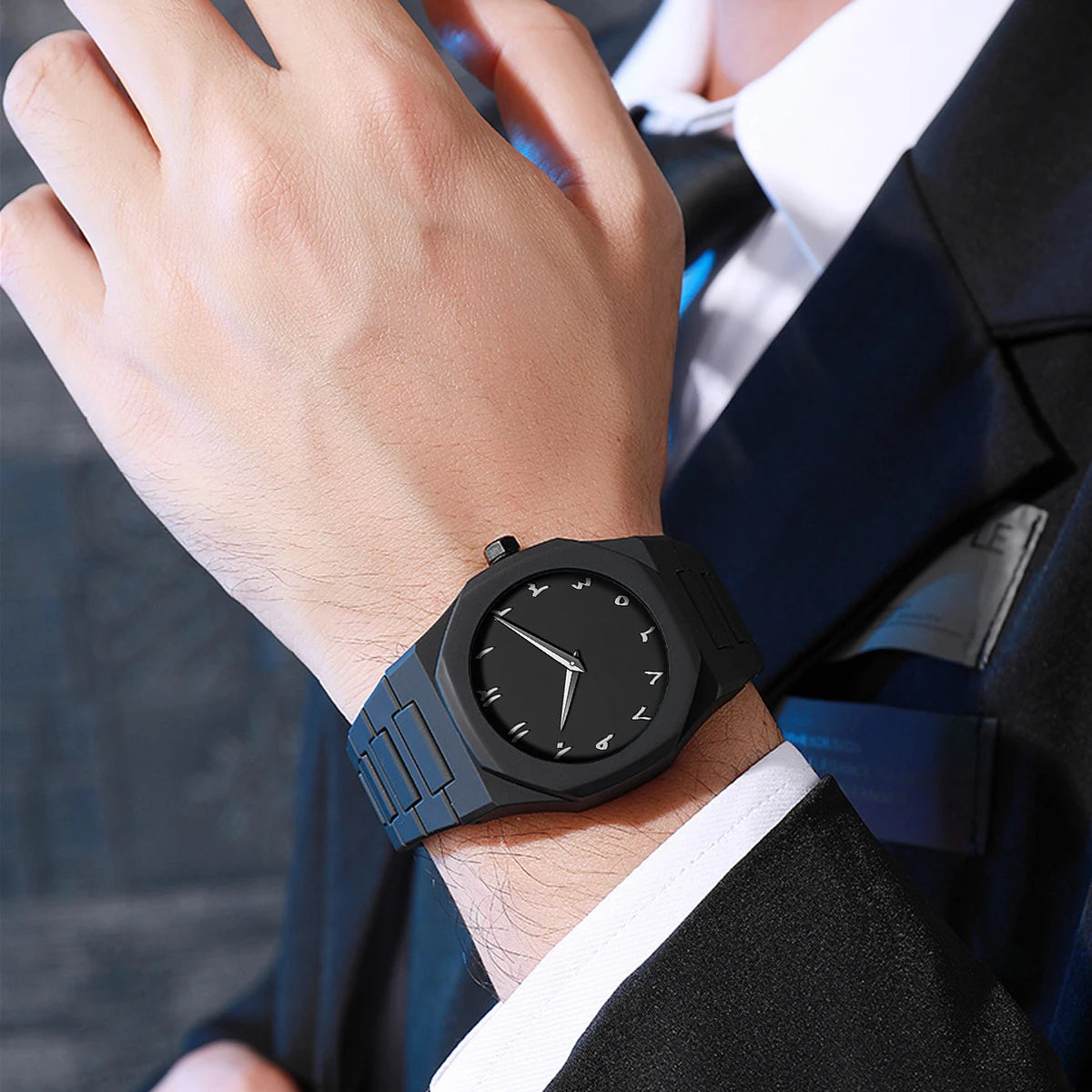 VA VA VOOM Brand Men Creative Watch Fashion Silicone Black Business Style Arabic Digital Creative Military Quartz Sports Watches - Uknowucme