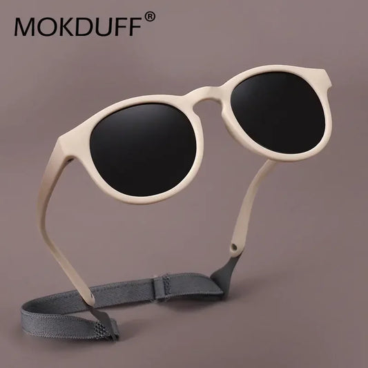 Fashion Baby's First Sunglasses with Strap Round Flexible UV400 Polarized Infant Sunglasses for Ages 0-3 Years - Uknowucme