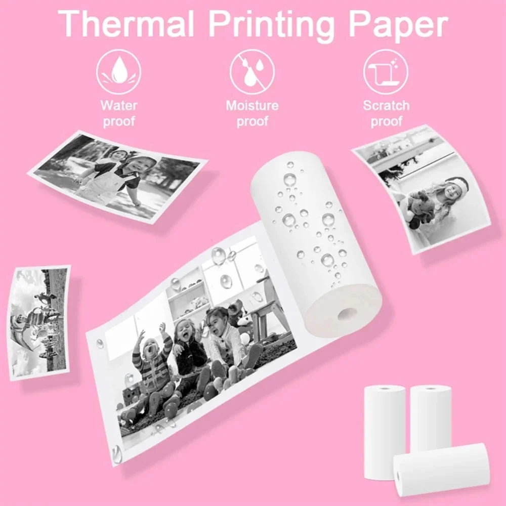 30PCS Mini Printer Paper Thermal Sticker Paper Self-adhesive Printer Paper Photo Printer Labels For Photos Notes 5.7 x 2.5cm - Uknowucme