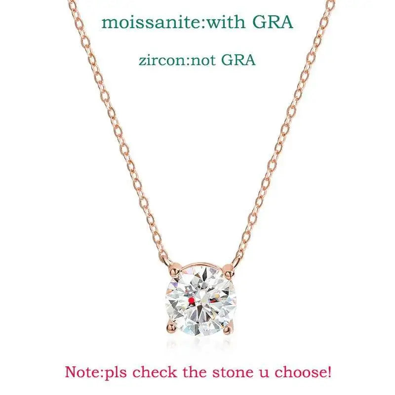 TY 925 Sterling Silver Moissanite Women's Necklace 1-5 Carat Moissanite Three Colors D Color With Certificate Fine Ewelry Gift - Uknowucme