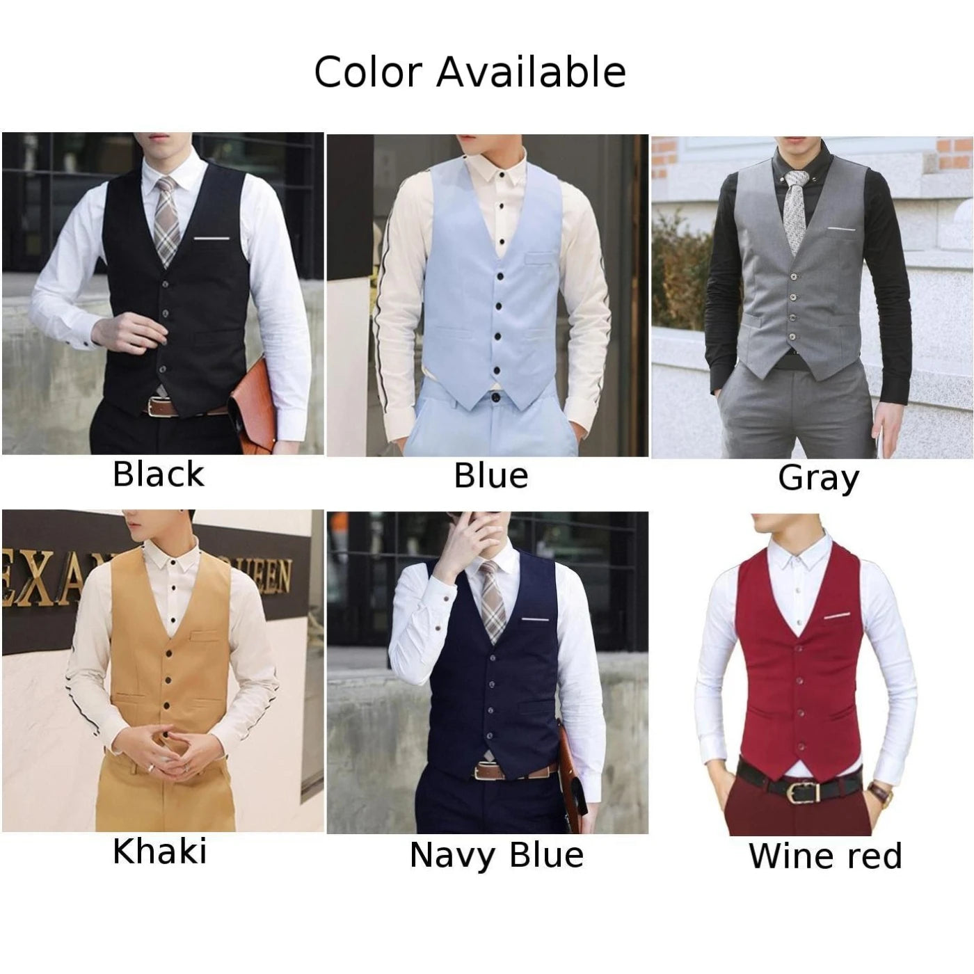 Men's Navy Blue Dress Suit Vest Waistcoat 2020 New Slim Fit V Neck Tuxedo Vest Men Formal Business Smart Casual Gilet Homme 3XL - Uknowucme