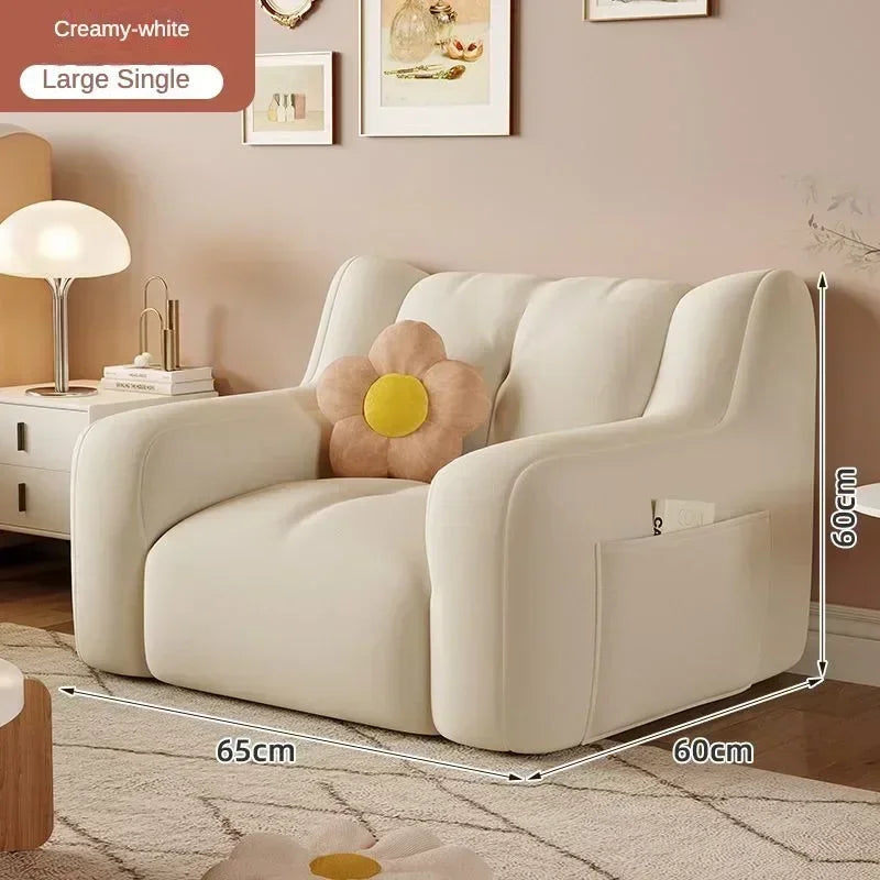 Luxury Home Fabric Living Room Curved Bean Bag Sofa Lazy Casual Balcony Floor Lounge Salas Muebles Children's Sofa