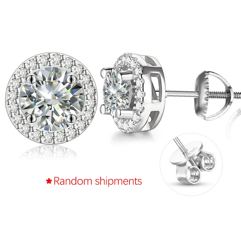Classic Round 2CT Diamond Test Passed Moissanite Earring For Women Jewelry Sterling Silver 925 Fashion Earrings Engagement Gift - Uknowucme