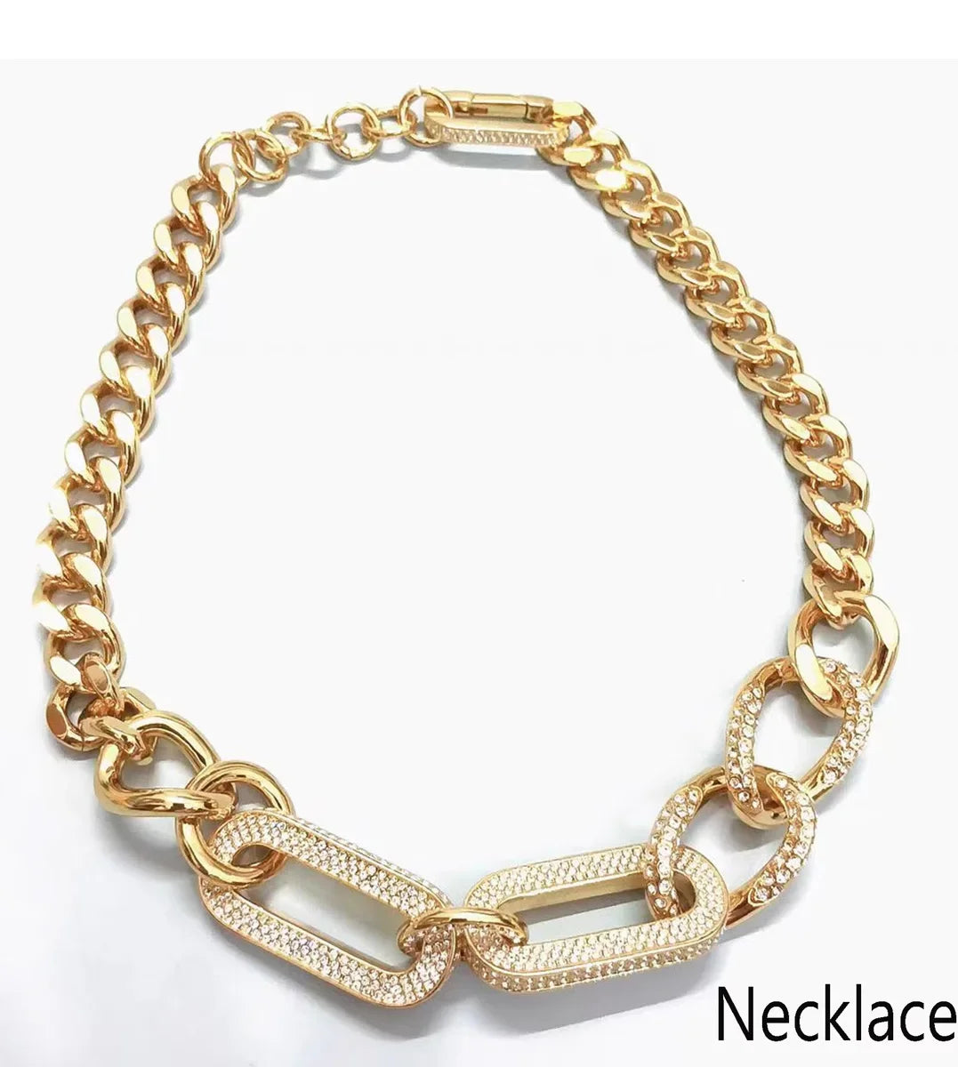 2025 New Trend Fine Jewelry Sets Charm Personality Gold Silver Geometric Crystal Fashion Personality Necklace Earrings for Women - Uknowucme