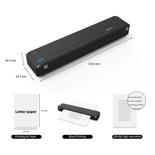 MT800 Wireless Thermal Transfer Printer Mobile A4 Printer Portable Thermal Printer For Documents Print - Uknowucme