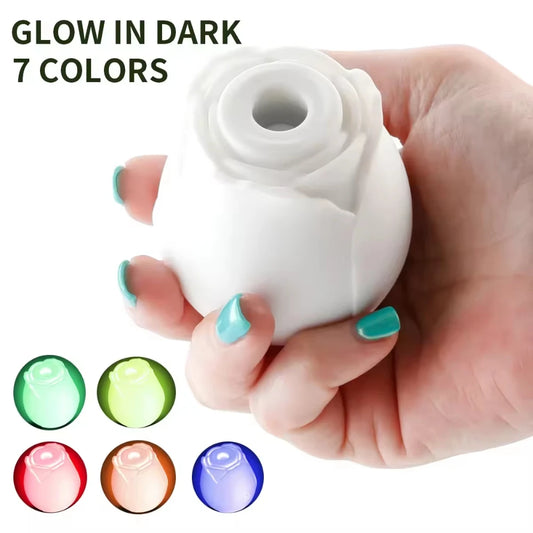 The Best of Hot Seller in the Whole Network Glow or Non Glow Rose style Sucking Vibrator for Women