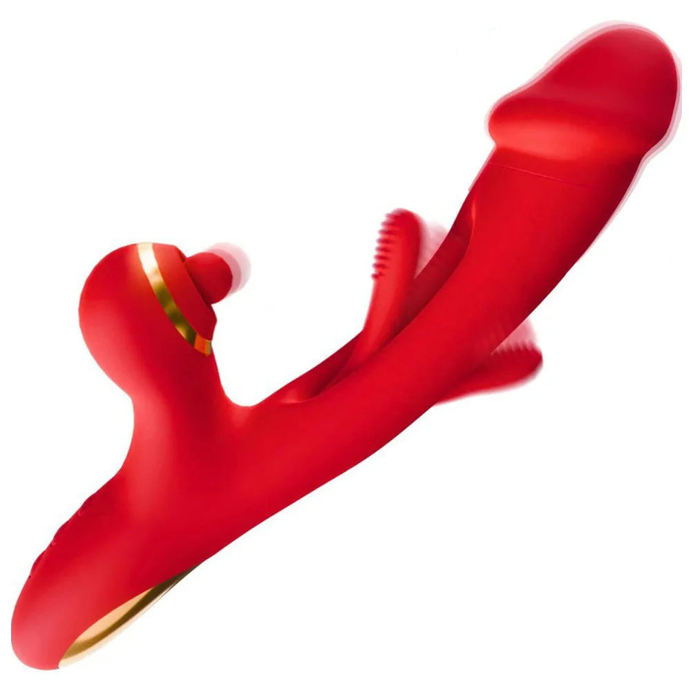 Tapping Vibrator Realistic Fake Clitoral Stimulator Breast g-spot Massager 3 in 1 Powerful Tapping Female Masturbator
