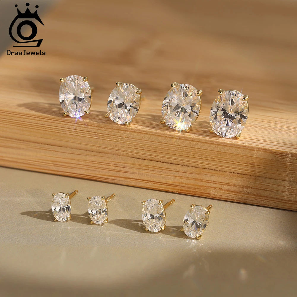 ORSA JEWELS Exquisite 925 Sterling Silver Zircon Earrings for Women Shiny 8A Premium Cubic Zirconia Earrings Party Jewelry LZE03 - Uknowucme