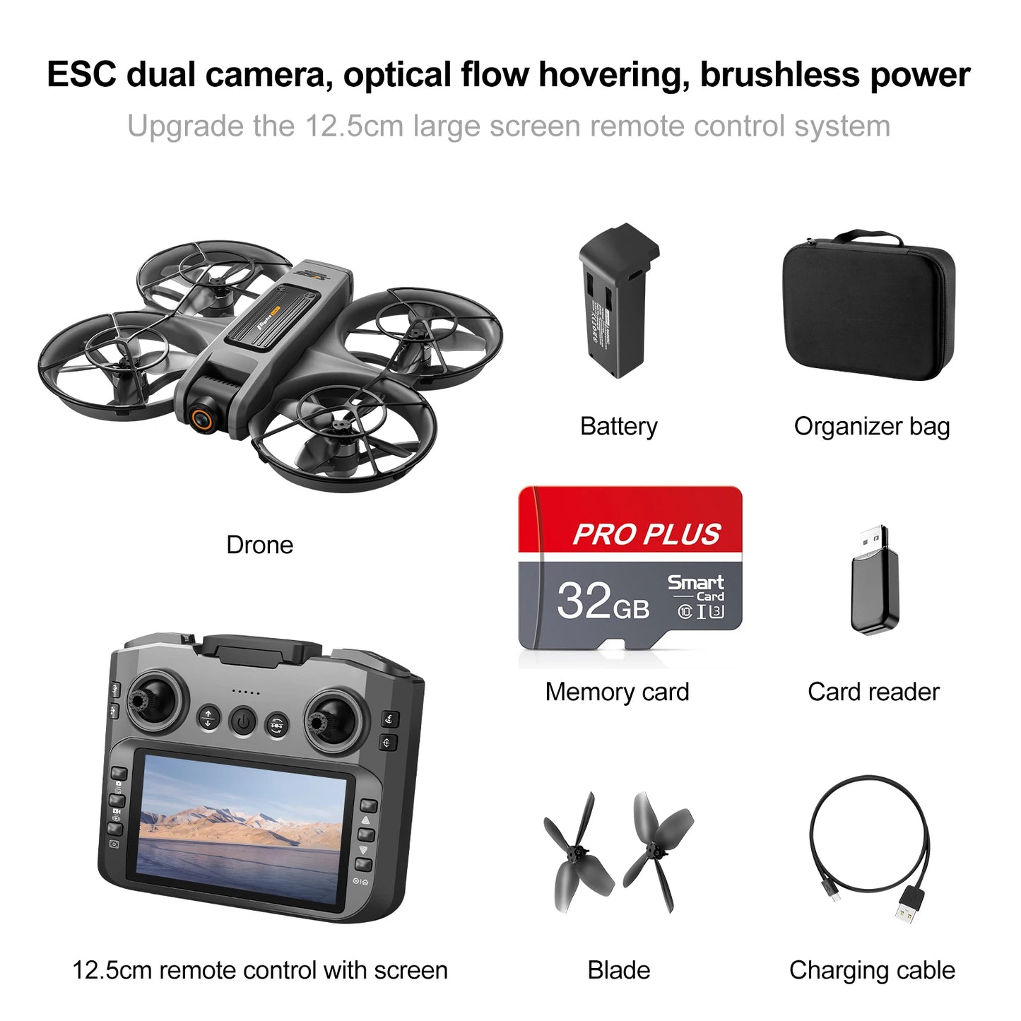 Drone with Camera 4K HD Video Stable Hover 180° Adjustable Lens 3D Flip RC Drones FPV Brushless Optical Flow Quadcopter UAV - Uknowucme