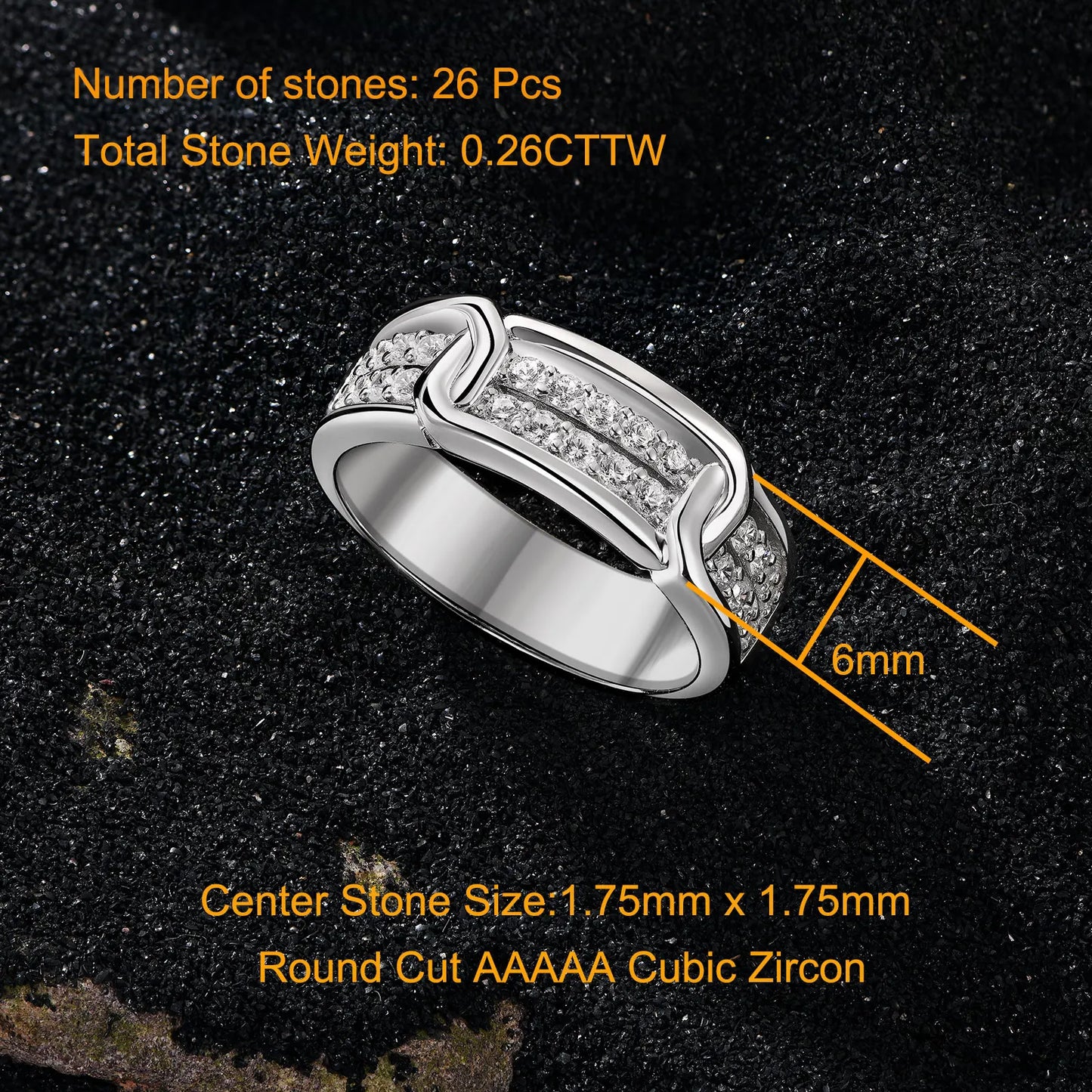 Newshe Novelty 925 Sterling Silver Men's Wedding Rings 5A Grade Cubic Zirconia Elegant Engagement Ring for Men Fine Jewelry Gift - Uknowucme