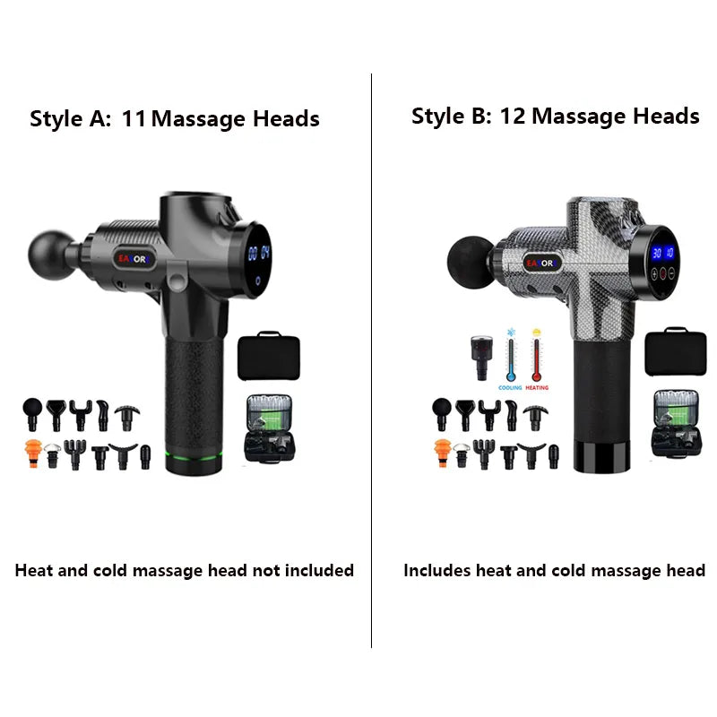 New Upgrade Heat/ Cold Massage Gun, Easore X5 Pro Deep Muscle Massager With 11/12 Heads Brushless Motor For Home Gym - Uknowucme