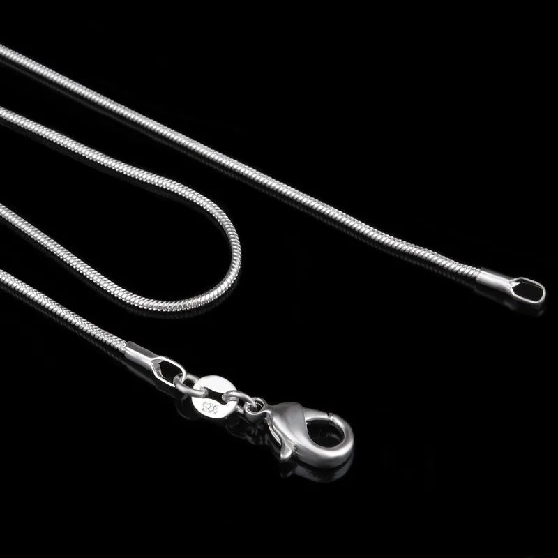 925 sterling silver necklace women, silver fashion jewelry Snake Chain 1mm Necklace 16 18 20 22 24" - Uknowucme