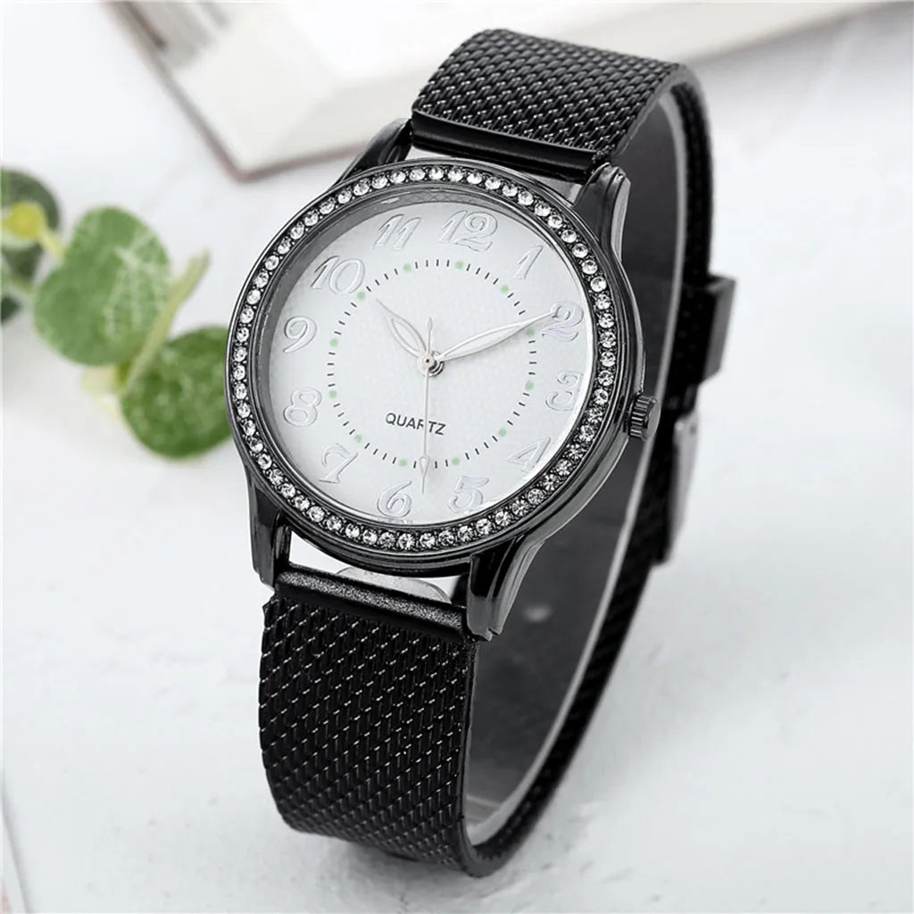 Watch For Women Luxury Watches Quartz Watch Stainless Steel Dial Casual Bracele Watch Ladies Quartz Wristwatch Simple Atmosphere - Uknowucme