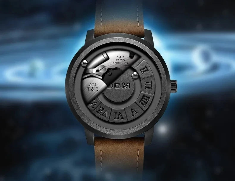 DOM 1345 Men Quartz Watch Fashion Personality Creative Scrolling Iron Ball Magnetic Pointer Waterproof  for Male Watches Gift - Uknowucme