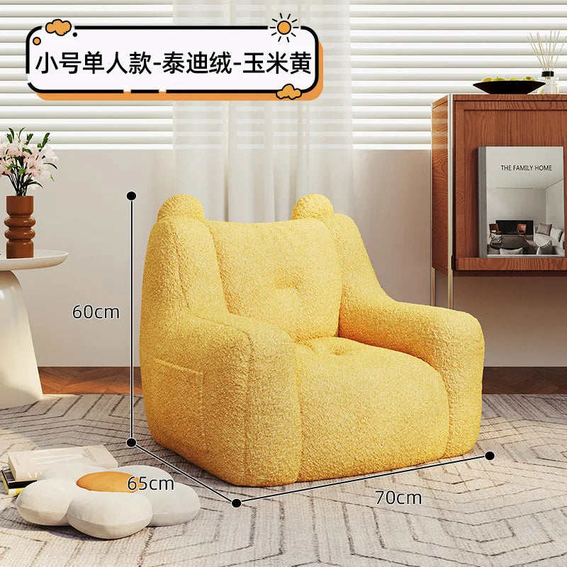 Luxury Home Fabric Living Room Curved Bean Bag Sofa Lazy Casual Balcony Floor Lounge Salas Muebles Children's Sofa