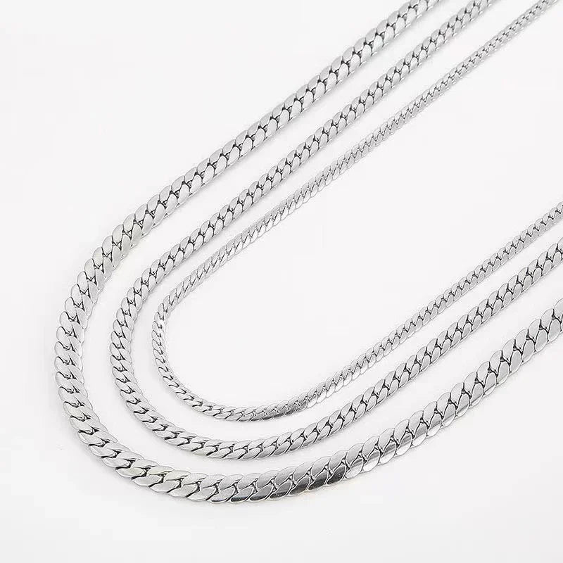 1pc 6 mm Men 925 sterling silver Cuban Link Chain Bracelet Necklace Fashion Hip Hop Chain Necklace Male Jewelry gift