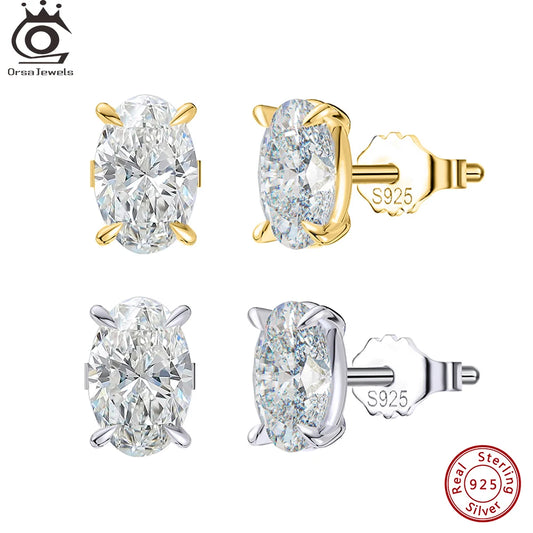 ORSA JEWELS Exquisite 925 Sterling Silver Zircon Earrings for Women Shiny 8A Premium Cubic Zirconia Earrings Party Jewelry LZE03 - Uknowucme