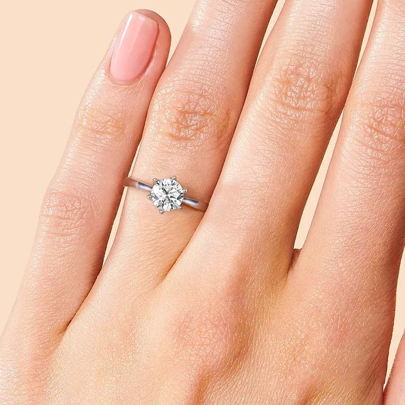 GRA 0.5ct 1ct Real Moissanite Ring Engagement Wedding Diamond Rings for Women 925 Sterling Silver Luxury Quality Fine  Jewelry - Uknowucme