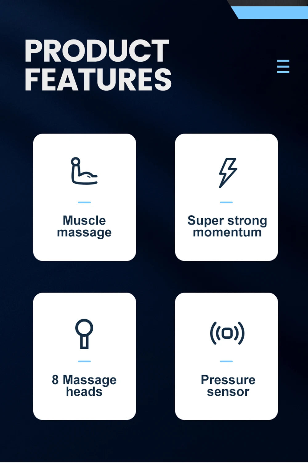 Massage Gun 30 Speed& 8 Heads Deep Tissue High Percussion Muscle Back Neck Massager For Athletes Pain Relief Fascia Gun