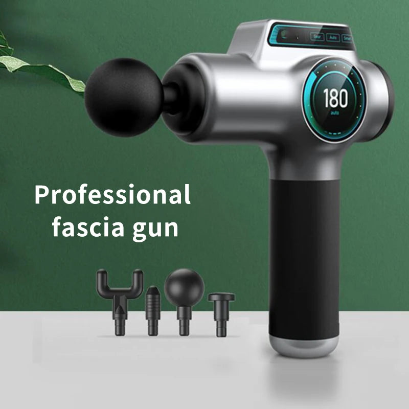 Professional Massage Gun 2-Colors LCD Screen Electric Deep Tissue Muscle Body Back Massager Relaxation Pain Relief Fascia Gun