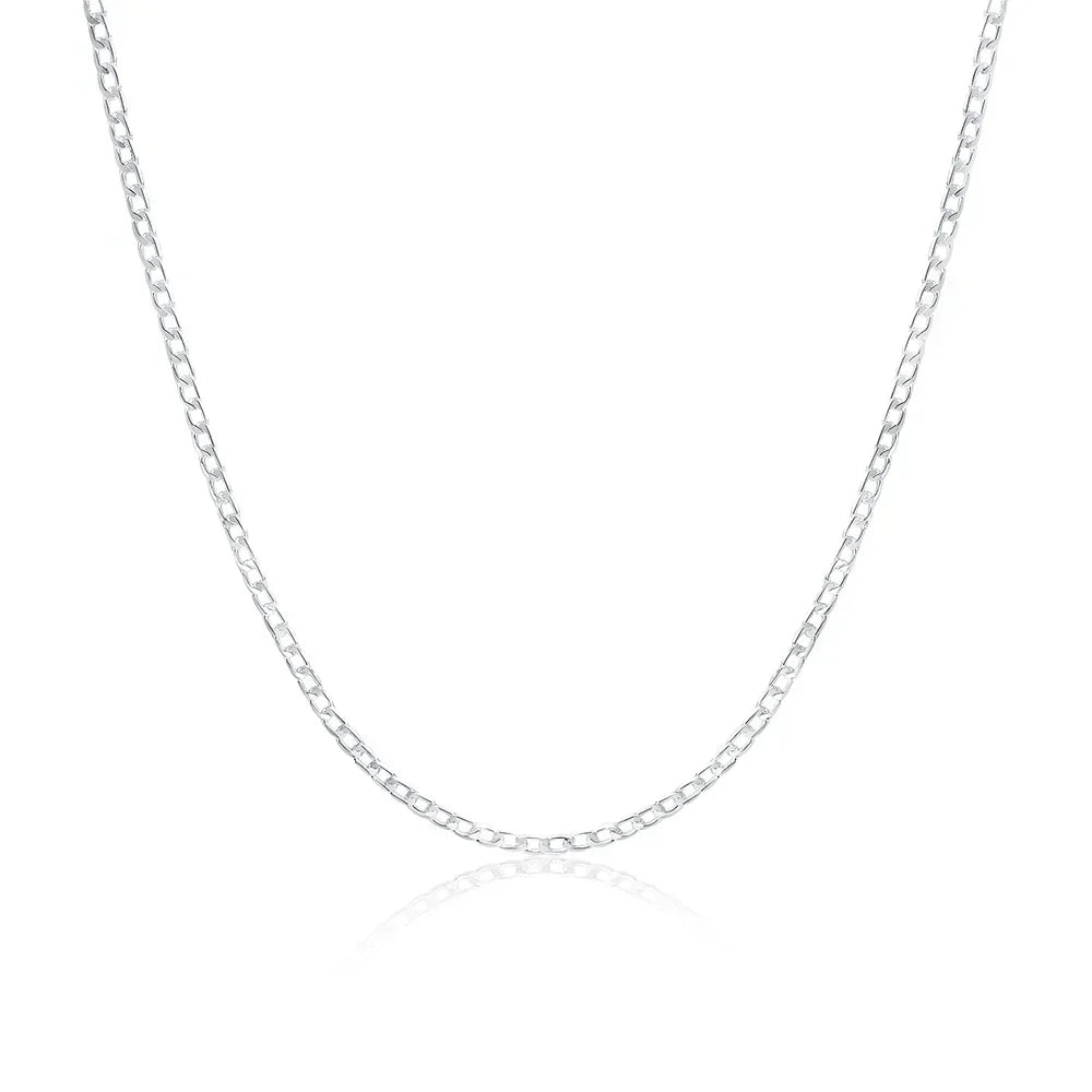 Wholesale Men's 925 Sterling Silver Necklace 2/4/6/8/10/12MM 40-75cm Chain Lobster Clasp Man Boy Women Engagement Jewelry - Uknowucme