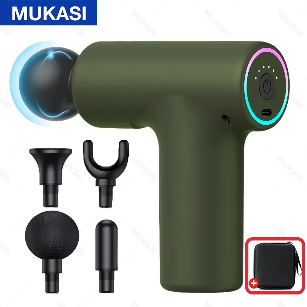 MUKASI Massage Gun Portable Percussion Pistol Massager For Body Neck Deep Tissue Muscle Relaxation Gout Pain Relief Fitness