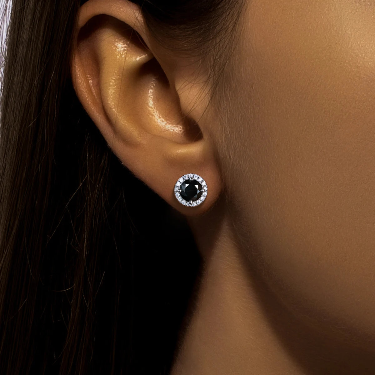 AnuJewel 1ct Black Moissanite Classic Earring 925 Sterling Silver 18K Plated Stud Earrings for Woman Fine Jewelry Wholesale - Uknowucme