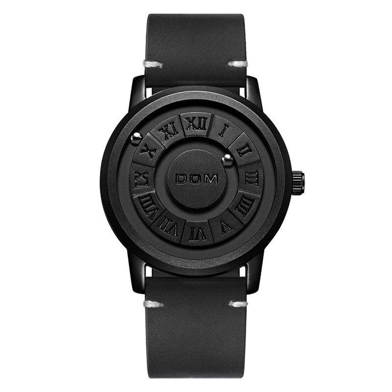 DOM 1345 Men Quartz Watch Fashion Personality Creative Scrolling Iron Ball Magnetic Pointer Waterproof  for Male Watches Gift - Uknowucme