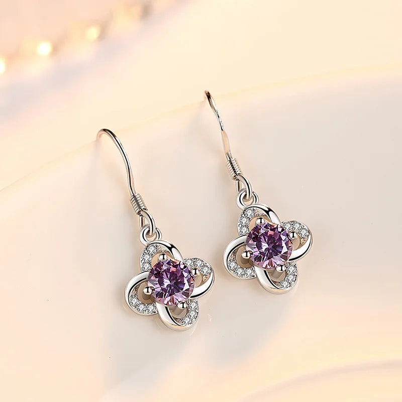NEW S925 Sterling Silver Color Simple Round Bling CZ Zircon Stone Stud Earrings Fashion Jewelry Korean Earrings for Women Girl - Uknowucme