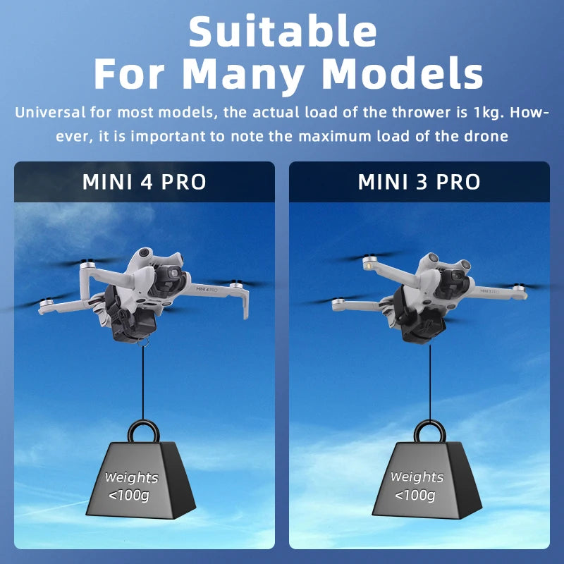 BRDRC Airdrop System for DJI Mini 4K/Mini 4 Pro/Air 3/Mini 3 Pro/Mavic 3/Mavic Pro Drone Thrower Fishing Life Rescue Send Gift - Uknowucme