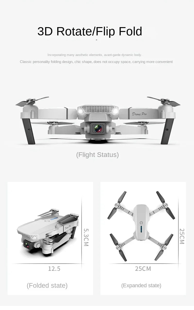 Drone E88 Pro Drone Aerial Photography High Definition 4k Dual Camera Quad Axis Remote Control Aircraft Children's Toys - Uknowucme