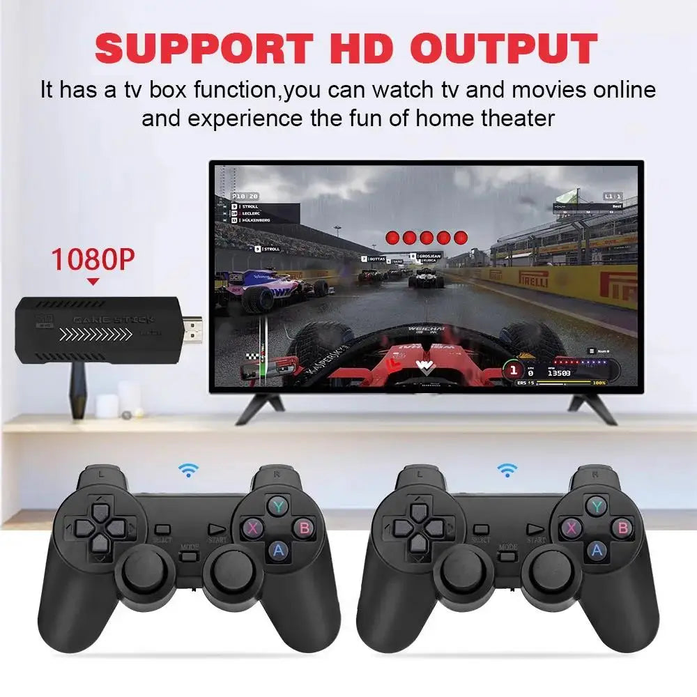 X2 Plus 128G 40000 Game GD10 Pro 4K Game Stick 3D HD Retro Video Game Console Wireless Controller TV 50 Emulator For PS1/N64/DC