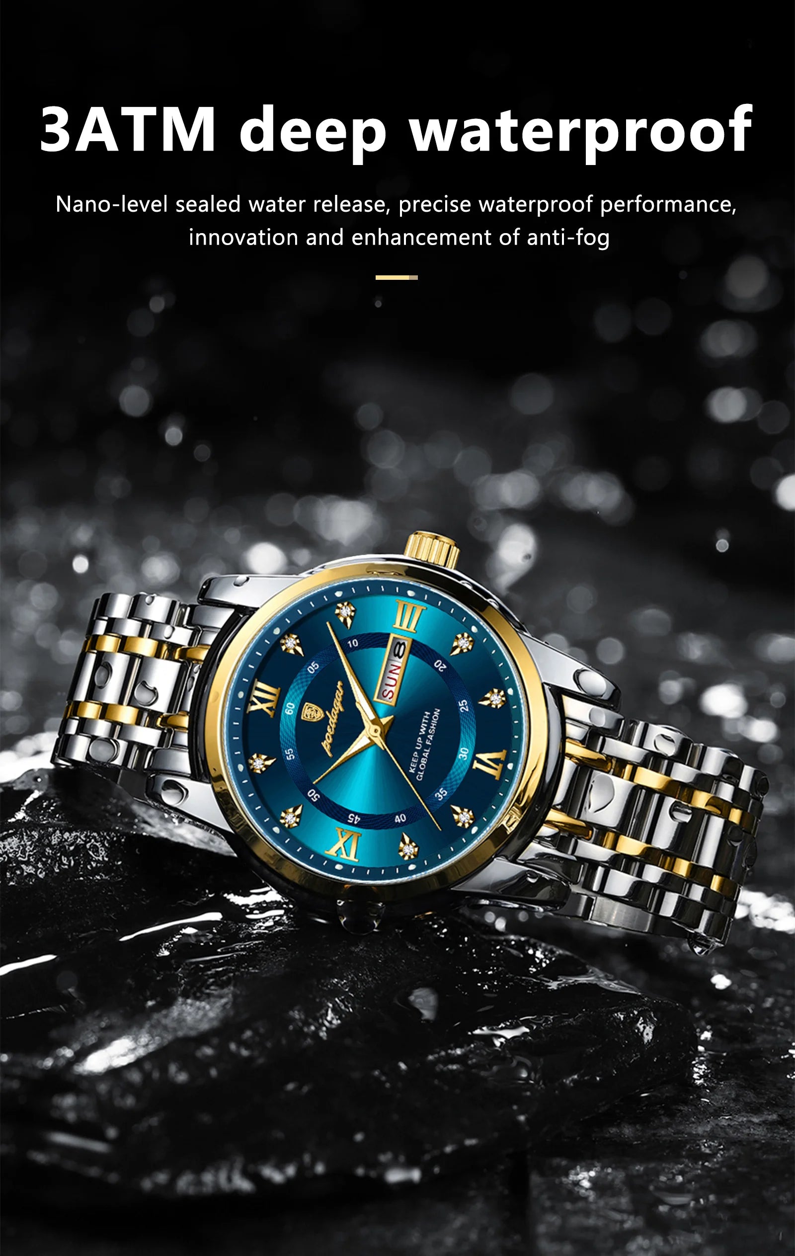POEDAGAR Luxury Trendy Watch for Men Waterproof Luminous Date Week Man Watch Business Quartz Stainless Steel Men's Watches Reloj - Uknowucme