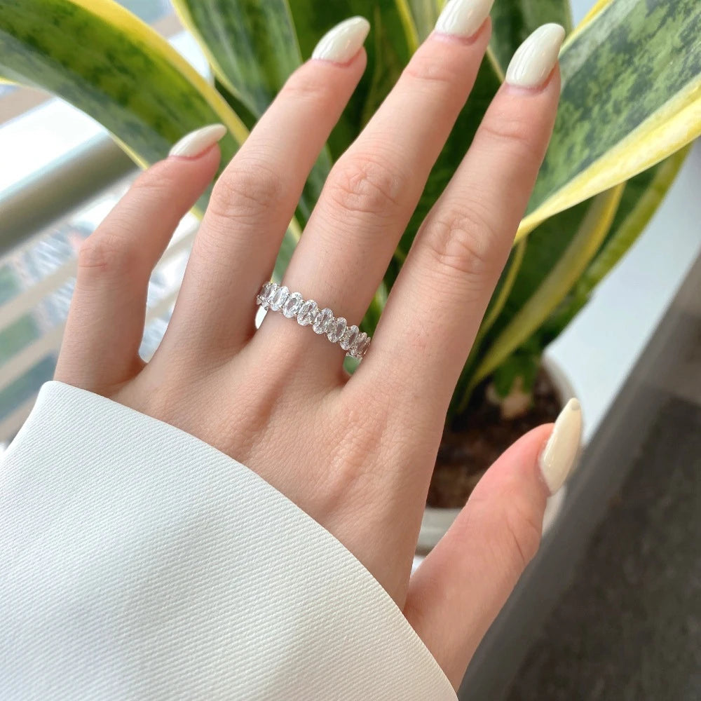 Wong Rain 100% 925 Sterling Silver Oval Heart Round Emerald Cut Lab Sapphire Gemstone Jewelry Wedding Band Row Ring Wholesale - Uknowucme