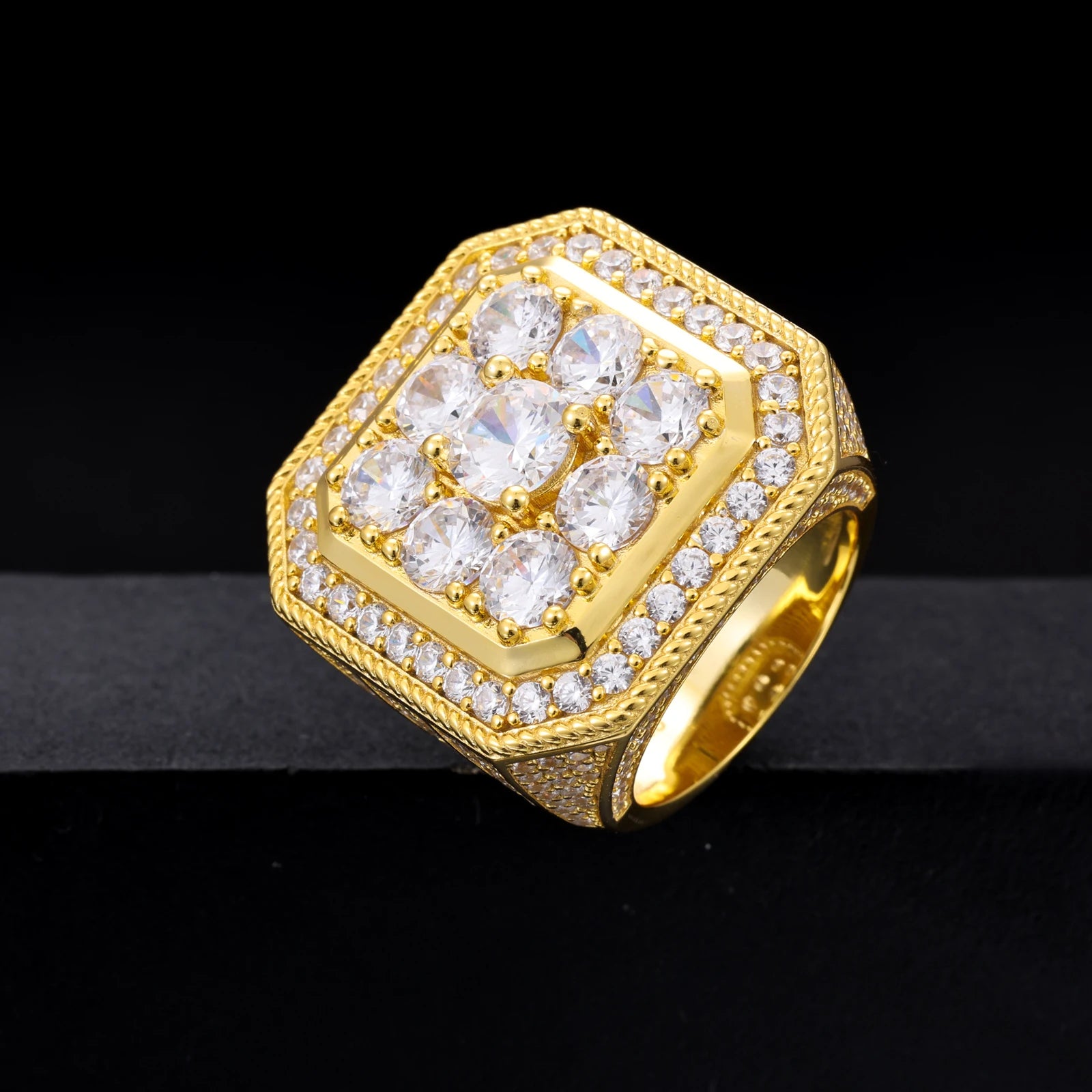 Moissanite Finger Rings Men Certificate Square Couple Ring For Women Luxury 925 Sterling Silver High Quality Hip Hop Jewelry - Uknowucme