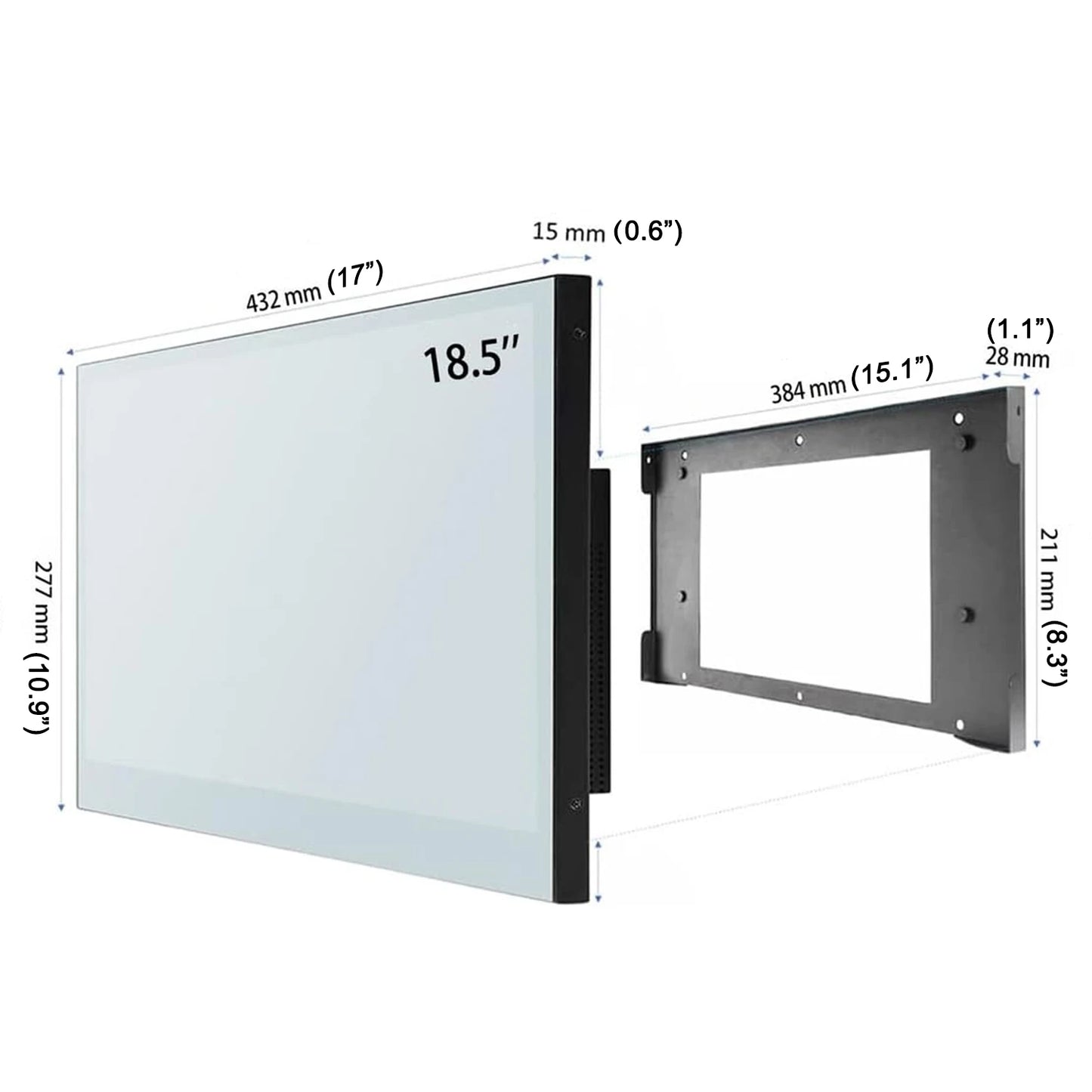 Souria Mini 18.5 inch Smart Android Mirror TV with Touchscreen Waterproof Television in Bathroom WiFi Bluetooth DTV ATSC DVB - Uknowucme