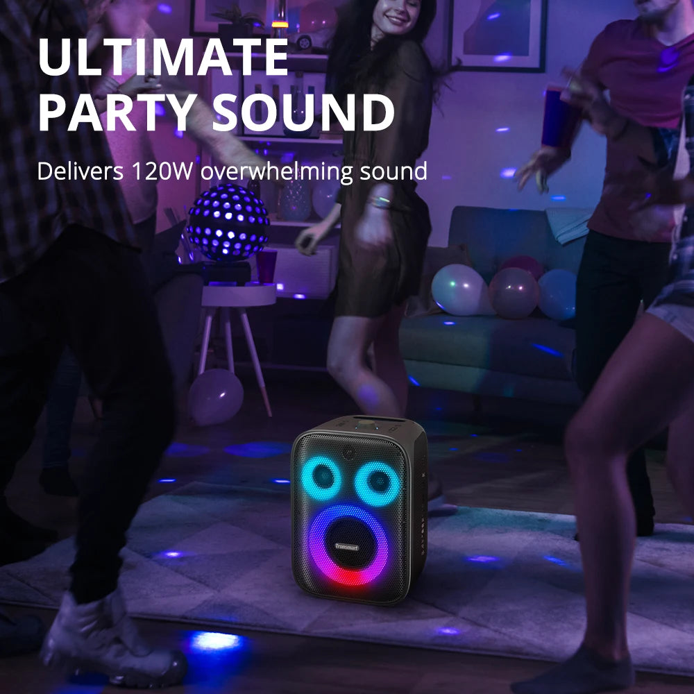 Tronsmart Halo 200 Speaker Bluetooth Speaker with 3 Way Sound System, Built-in/Wired Mic, Guitar Input, APP Control, for Party - Uknowucme