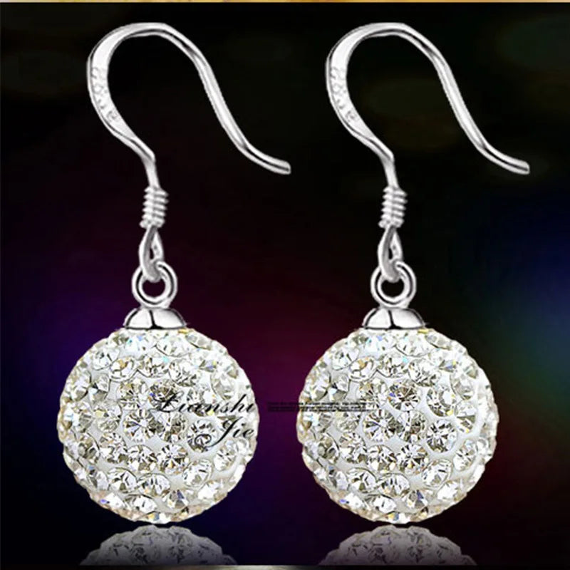 NEW S925 Sterling Silver Color Simple Round Bling CZ Zircon Stone Stud Earrings Fashion Jewelry Korean Earrings for Women Girl - Uknowucme