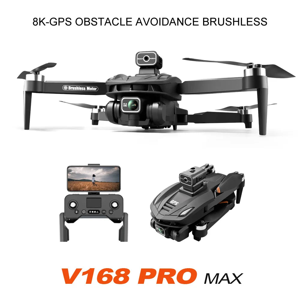 2024 New V168 Original GPS Drone 5G Professional 8K HD Aerial Photography Dual-Camera Omnidirectional Obstacle Avoidance Drone - Uknowucme